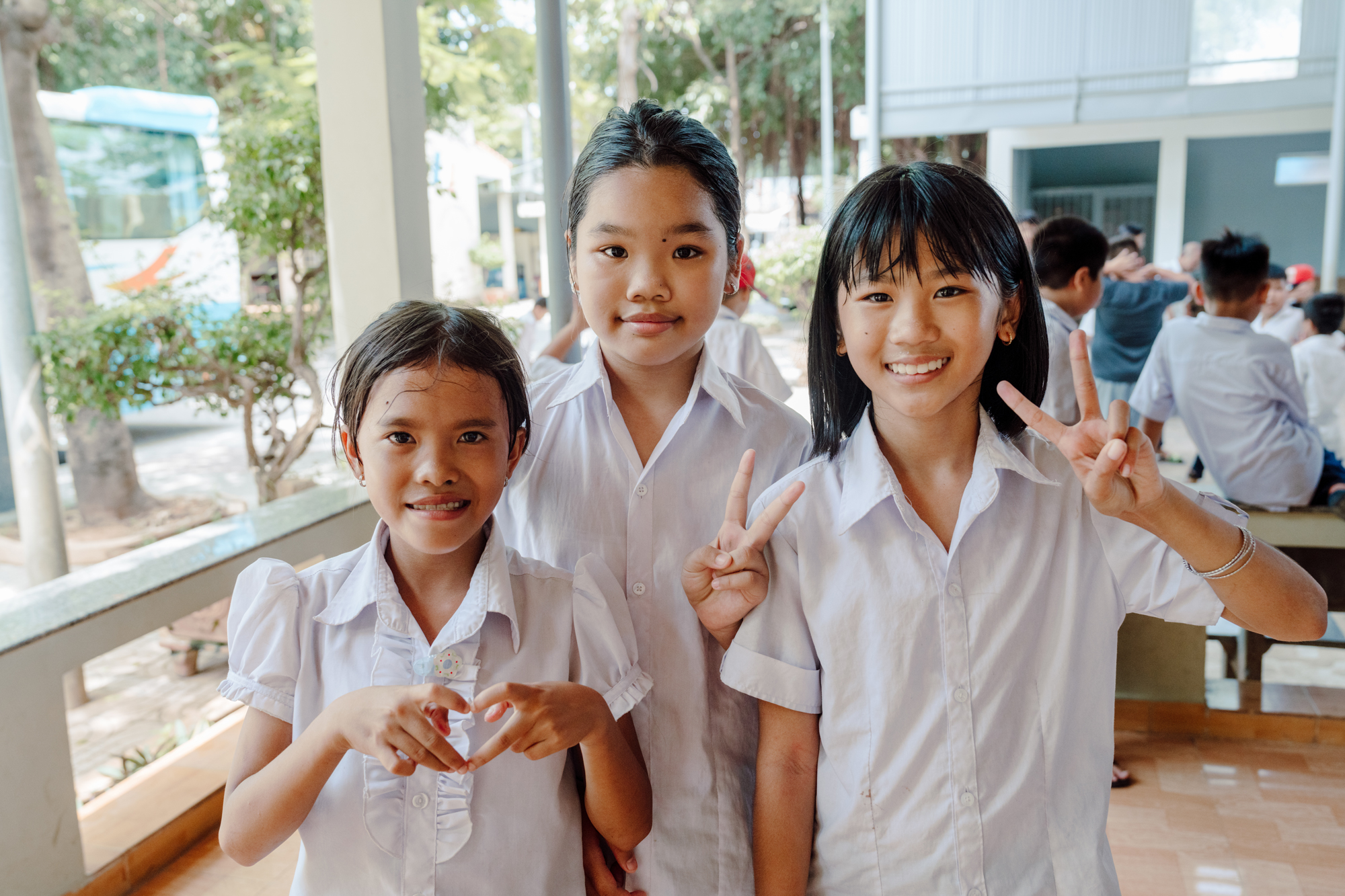 Smiling Vietnamese girls