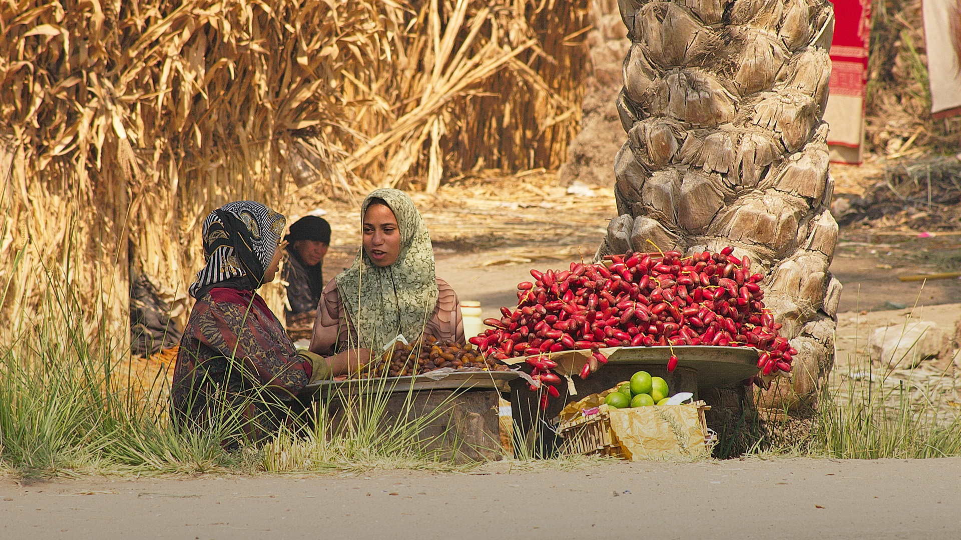 Women in an Egyptian market