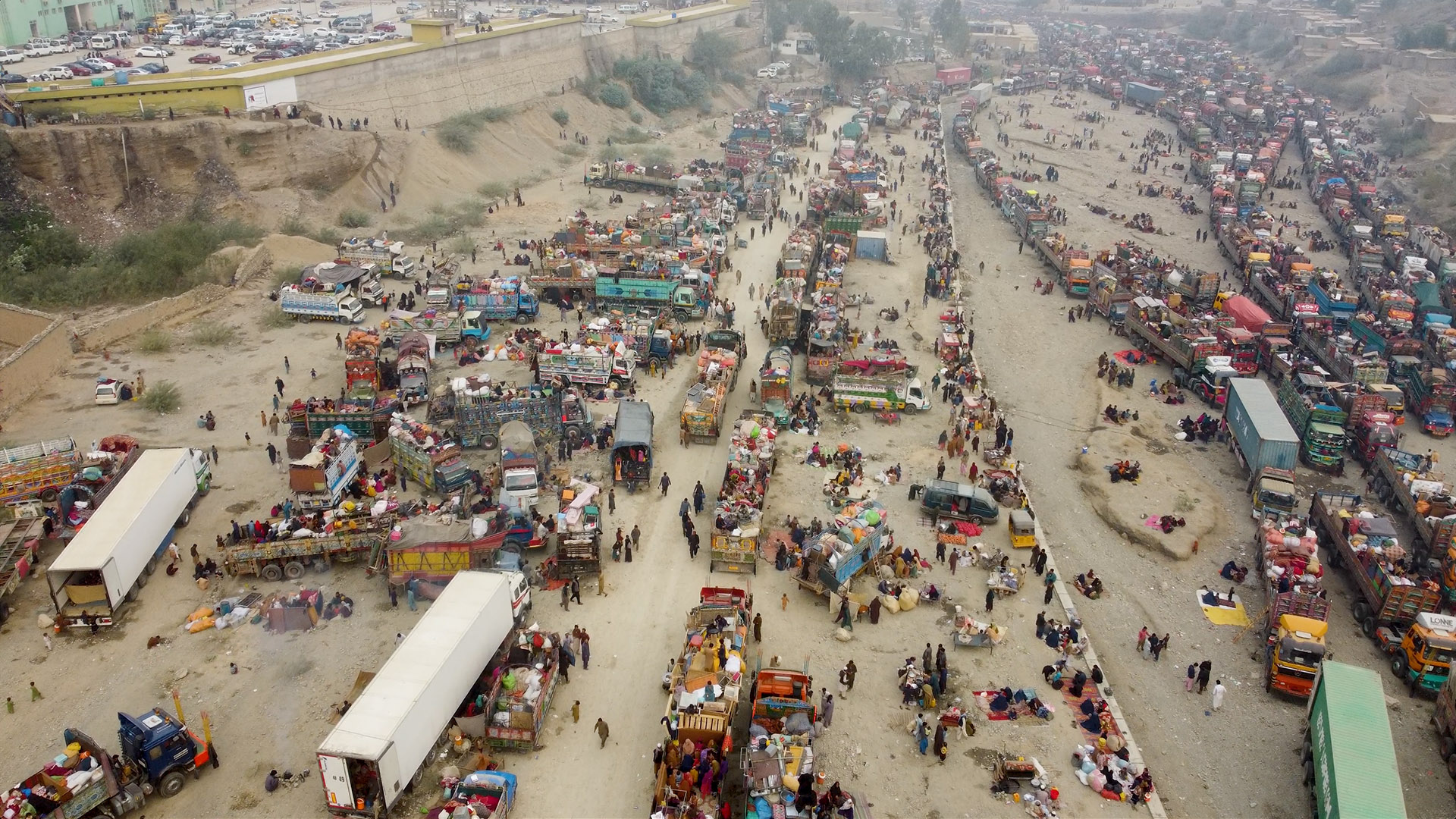 aerial view of refugee camp in Afghanistan