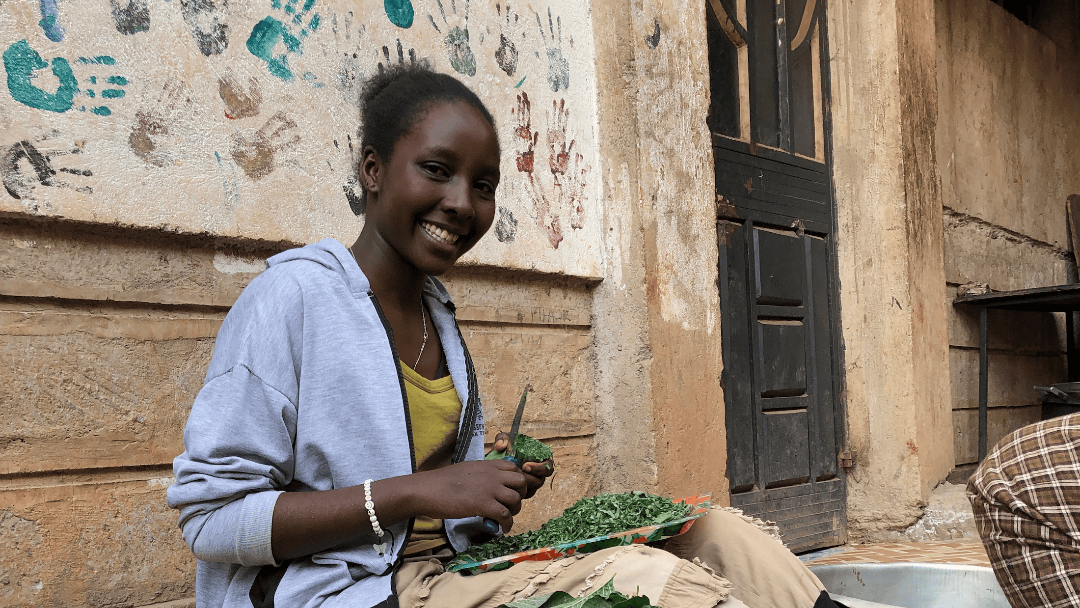 Hope cleaning vegetables