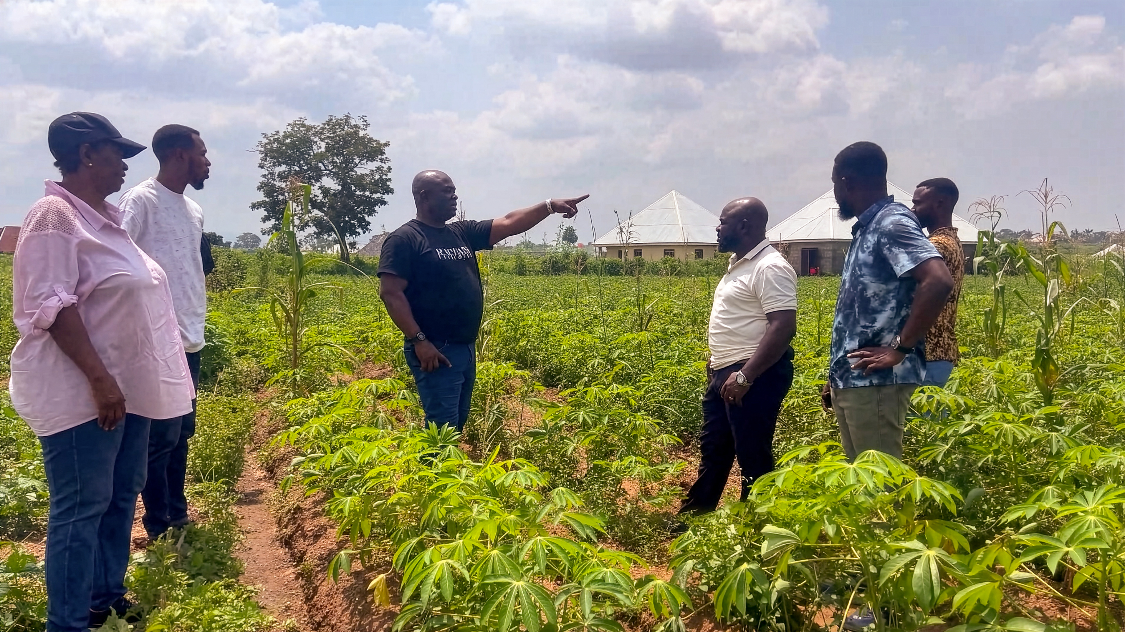 Pastor David and his team on the grounds of the future care center site.