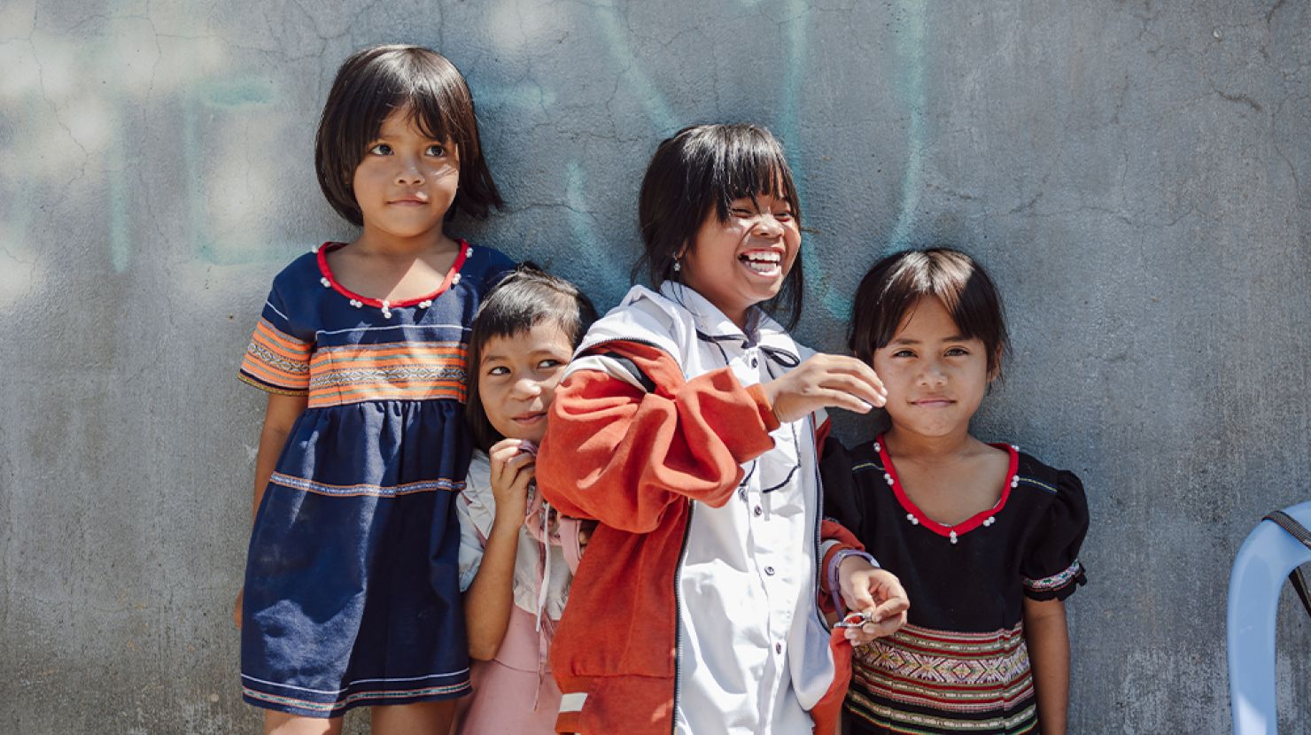 Vietnamese children smiling and laughing