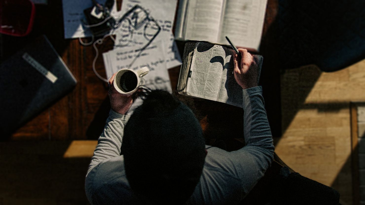 Person reading and studying