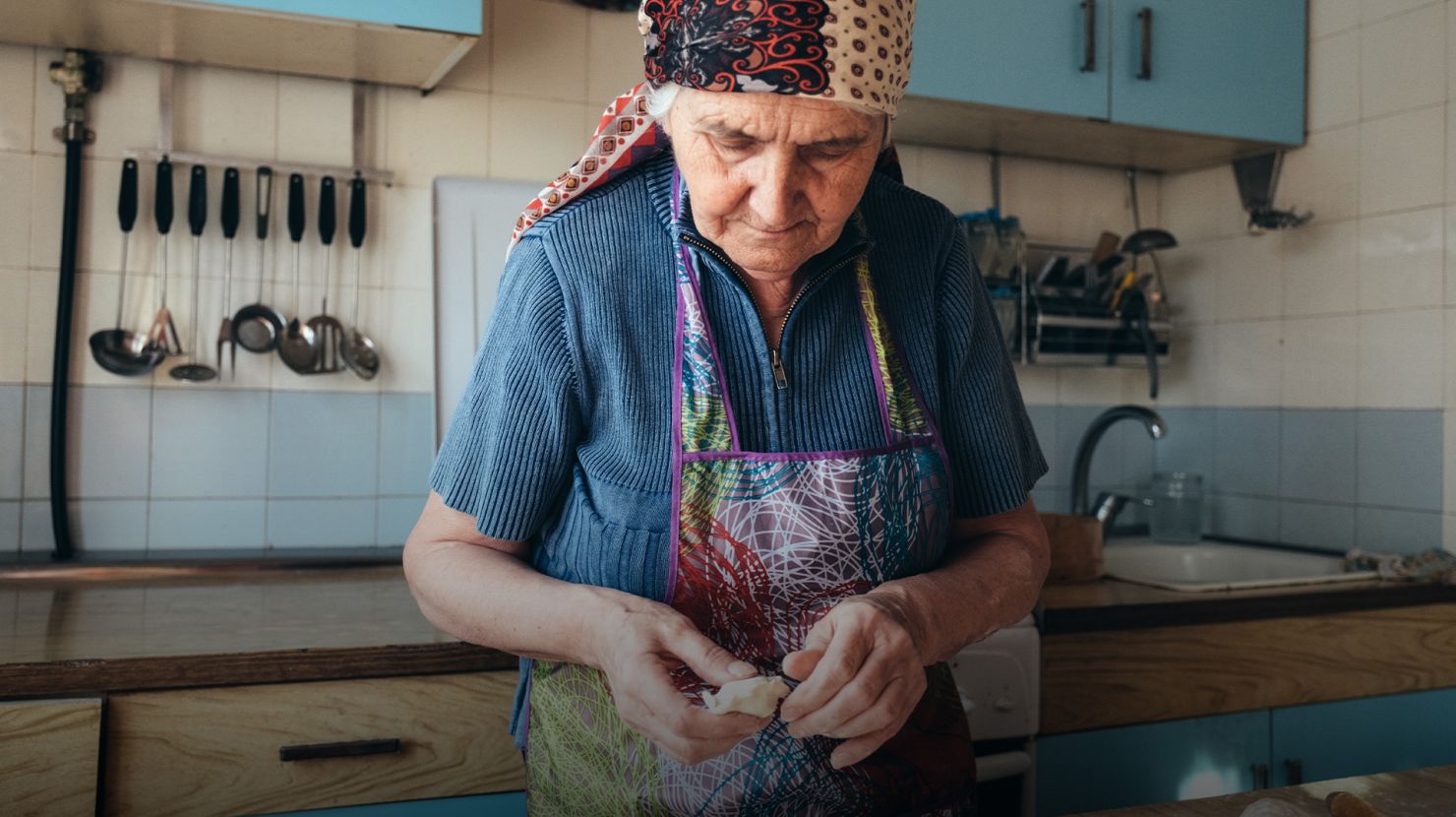 Ukranian woman cooking