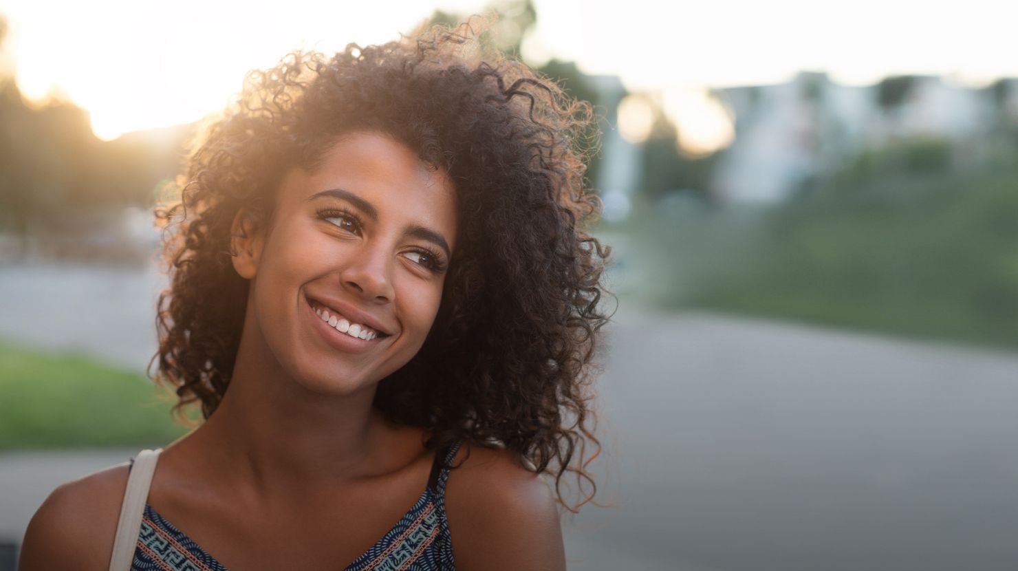 woman smiling