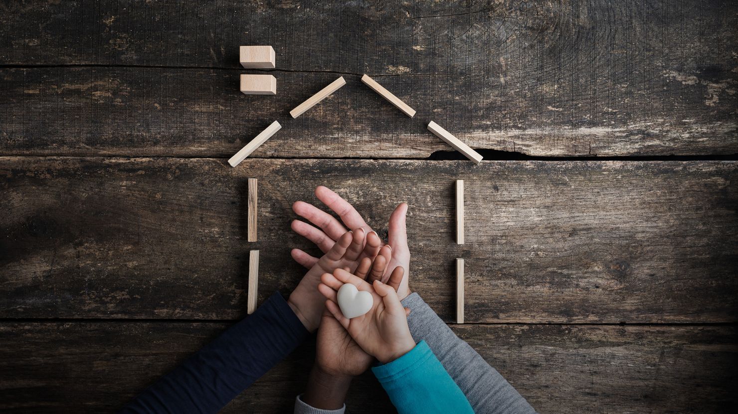 Conceptual image of family love, togetherness and safety