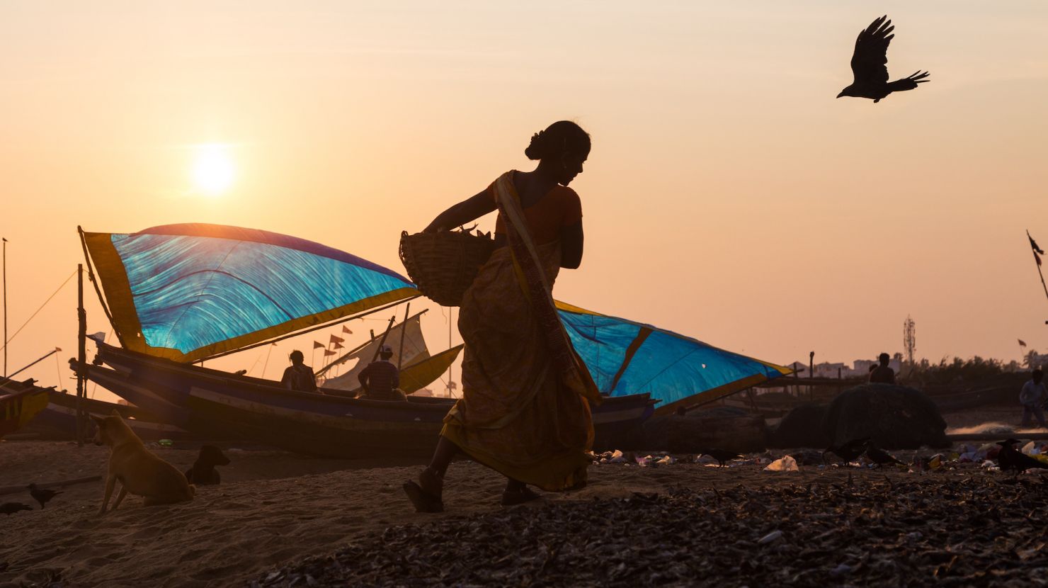 indian woman working on  laundry
