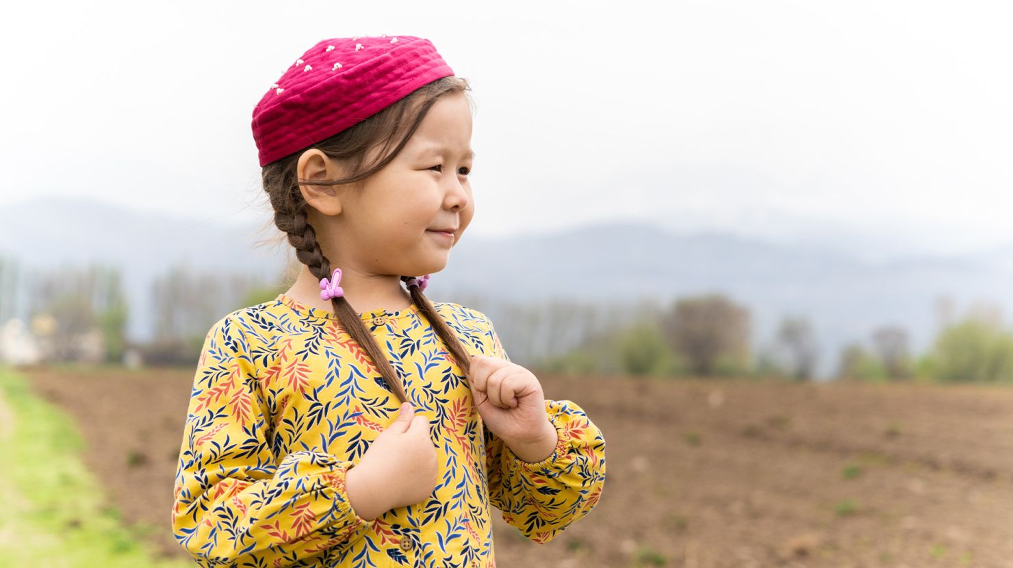 Girl in a national headdress.