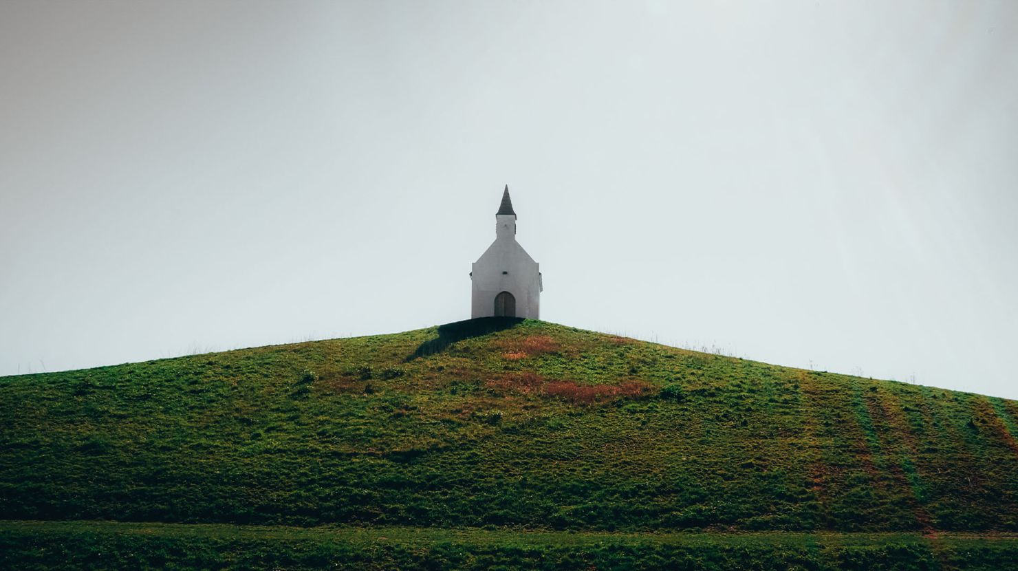 Lone church on a horizon