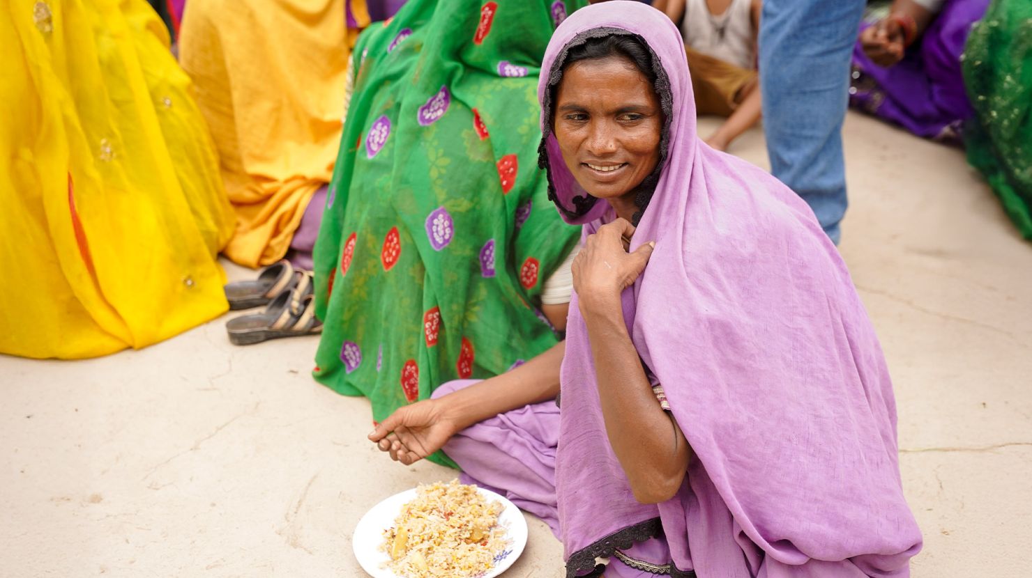 Widow eating a meal