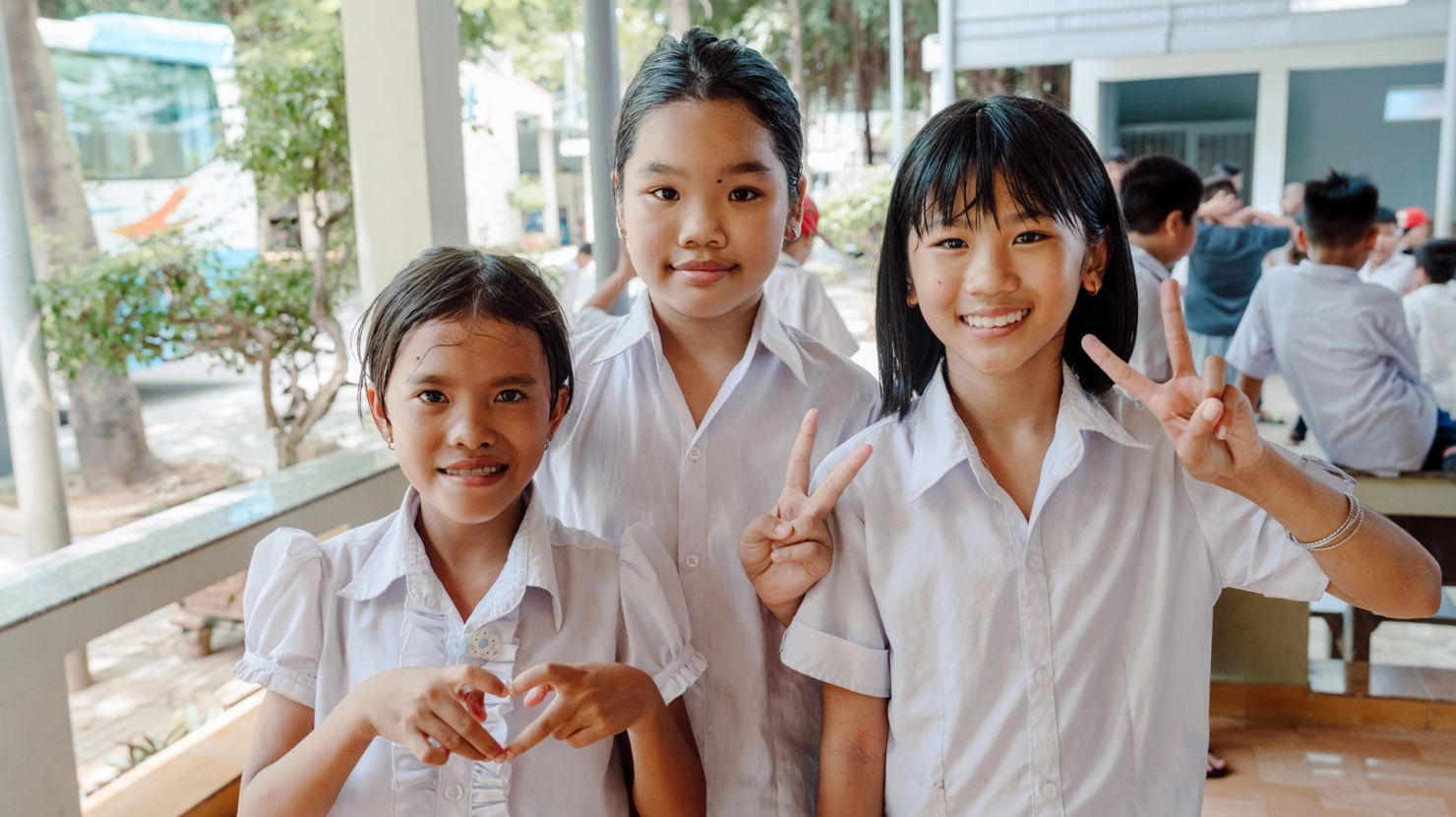 Smiling Vietnamese girls