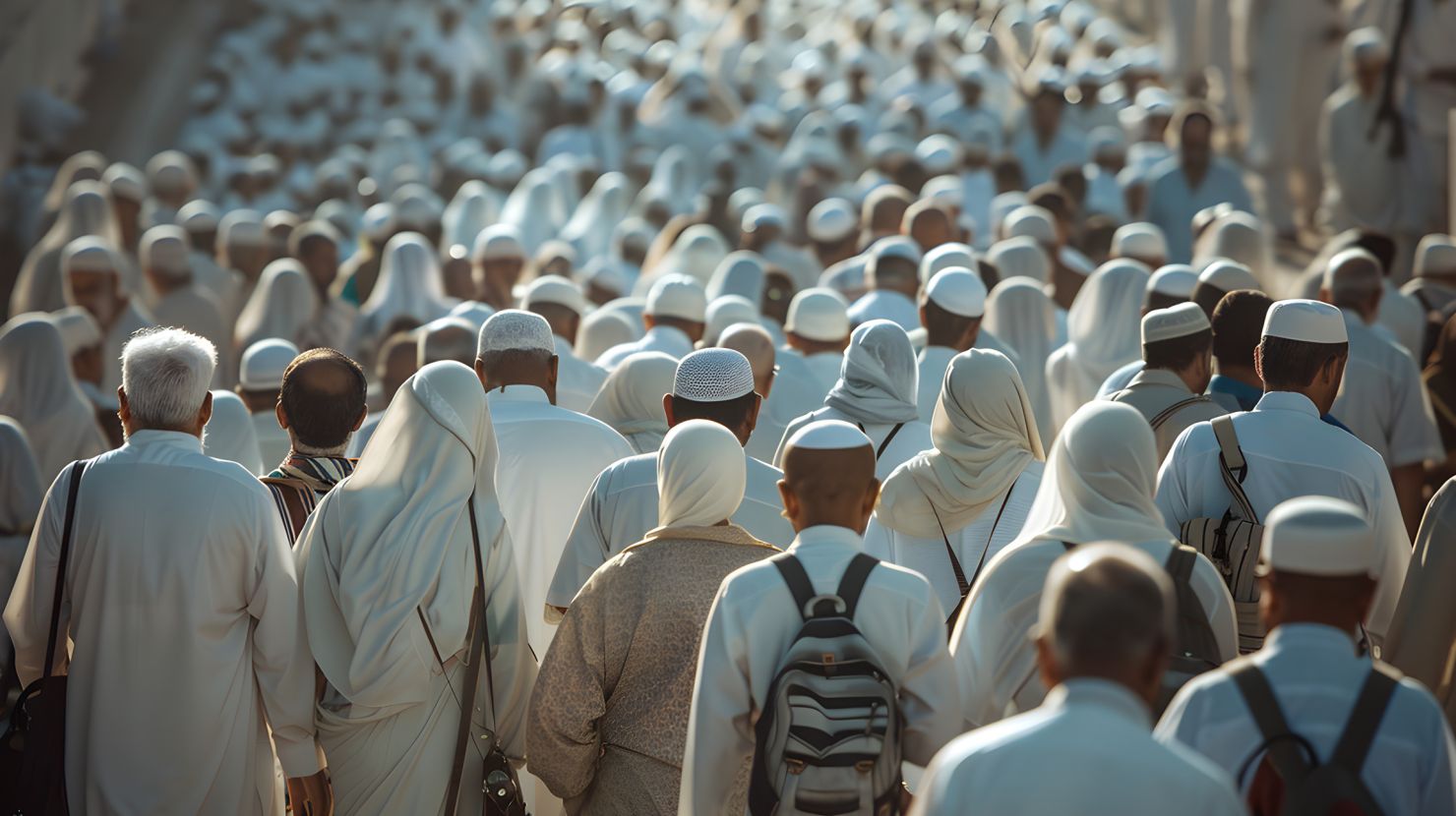 people walking in a crowd