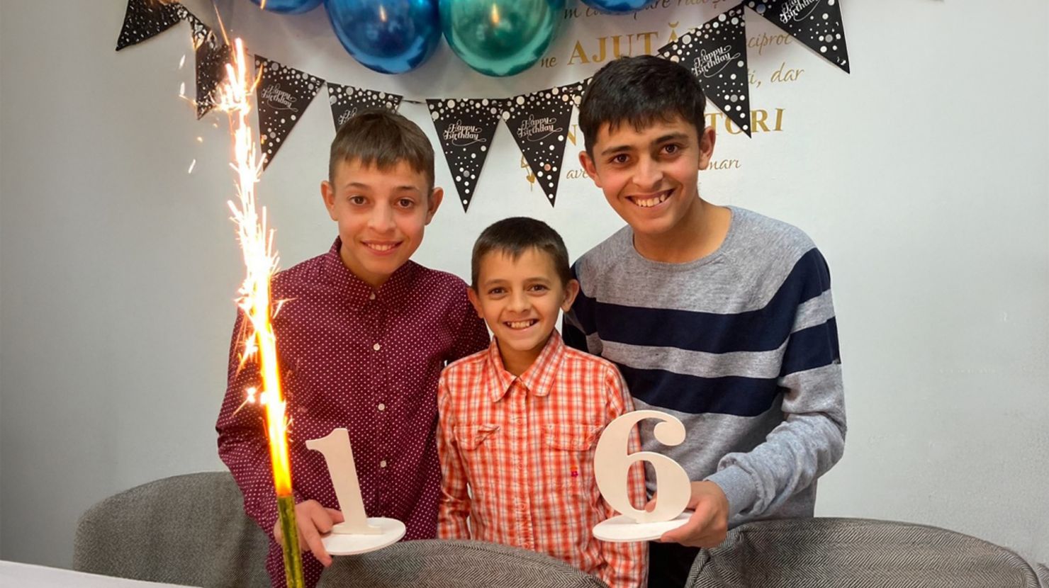 Jonathan and siblings celebrating his 16th birthday